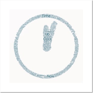 Time Clock Silhouette Shape Text Word Cloud Posters and Art